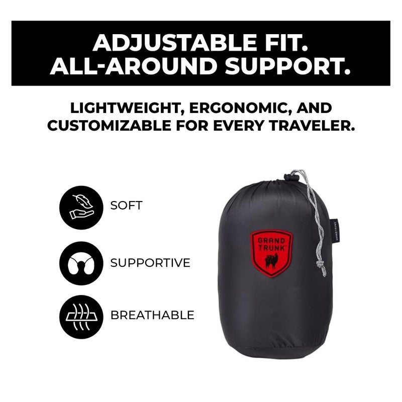 Grand Trunk Hooded Travel Pillow: 360 Neck and Head Support, High-Grade Memory Foam, Adjustable Light-Blocking Hood, Carry Bag Included - Perfect for Car or Airplane Sleeping - Image 3